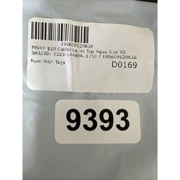 California Waves Juniors XS Bralette Ribbed Knit Swim Top Turquoise NWT - Picture 10 of 15